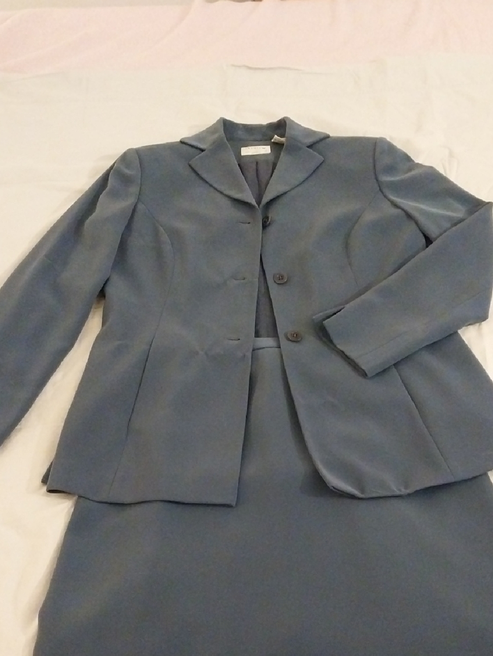 Classic Women's Blue Tailored Suit inc. Blazer and Skirt